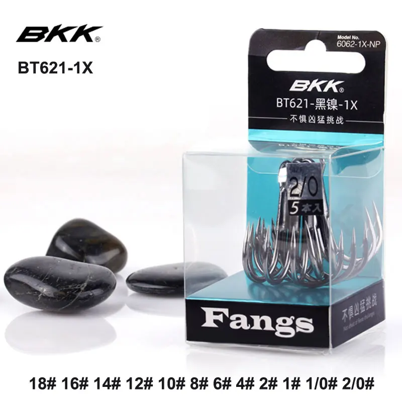 BKK BT621-SS-1X High Strength And Toughness Treble Hooks For Bass Sea Fishing Anchor Hard Lure Treble Hook Jigging Hook