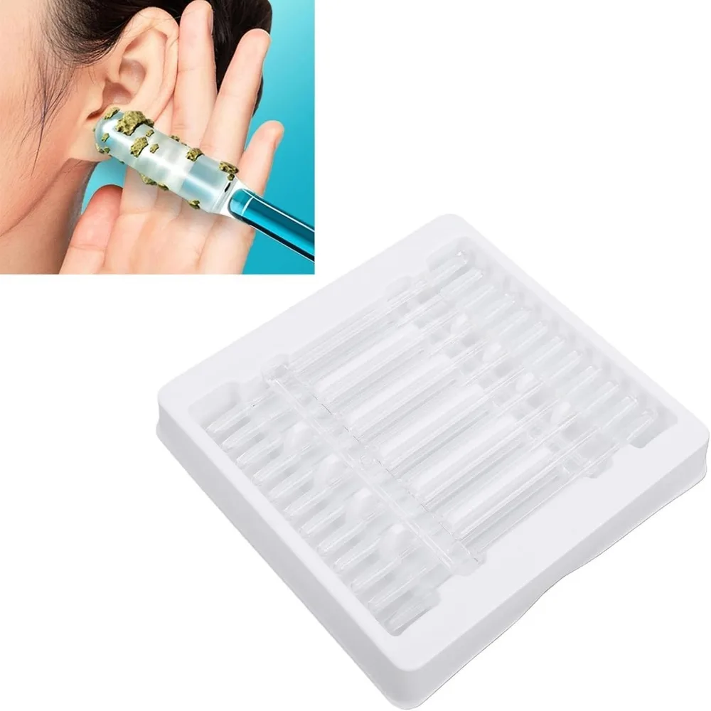 48pcs Reusable Sticky Ear Cleaning Sticks Flexible Soft Washable Reusable Ear Cleaning Tools Rubber Head ABS Handle