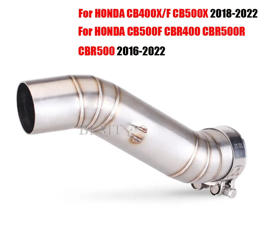 Motorcycle Exhaust Escape Modify Mid Link Pipe For Honda CBR500 CBR500R CB500F CB500X CB400 CBR400 CB400X CB400F  2016 - 2022