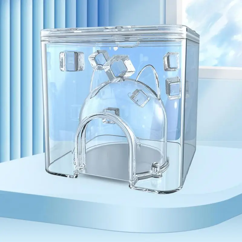 Hamster Cooling House Water Cube Pet Hamster Nest Mini Containers Toy Hideout Summer Aluminum Plate Igloo Terrariums