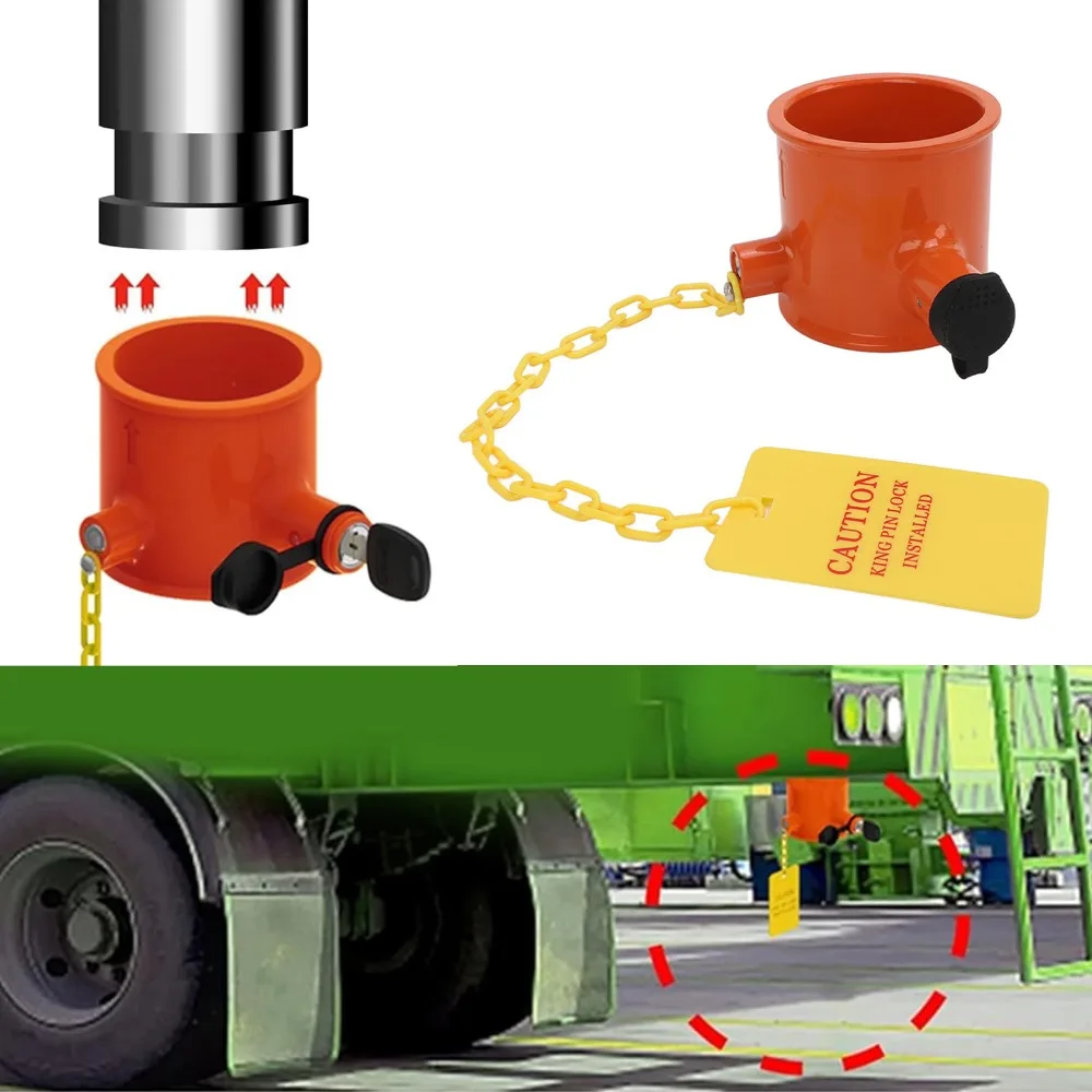 

Security Lock Orange 5th Wheel Lock With 2 Keys Versatile Fifth Wheel Hitch Lock Anti Theft Lock Truck Protection