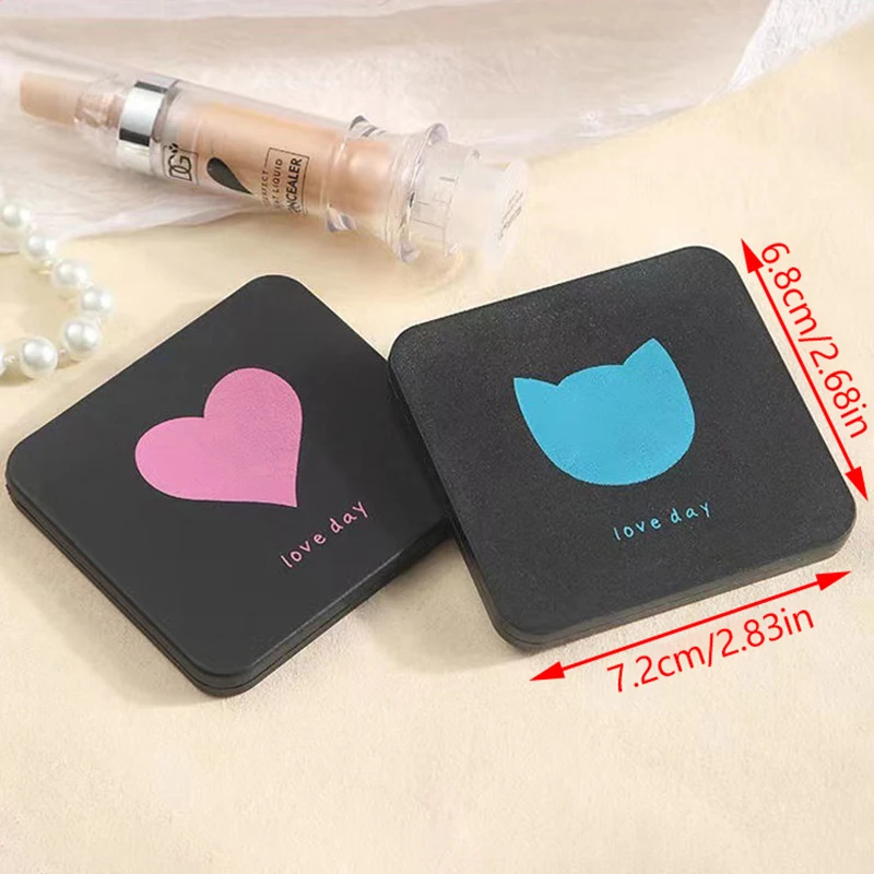 2-Face Makeup Mirror Square Portable Cute Girl'S Gift Hand Mini Mirror Pocket Double-Sided Makeup Mirror Compact Multiple Colors