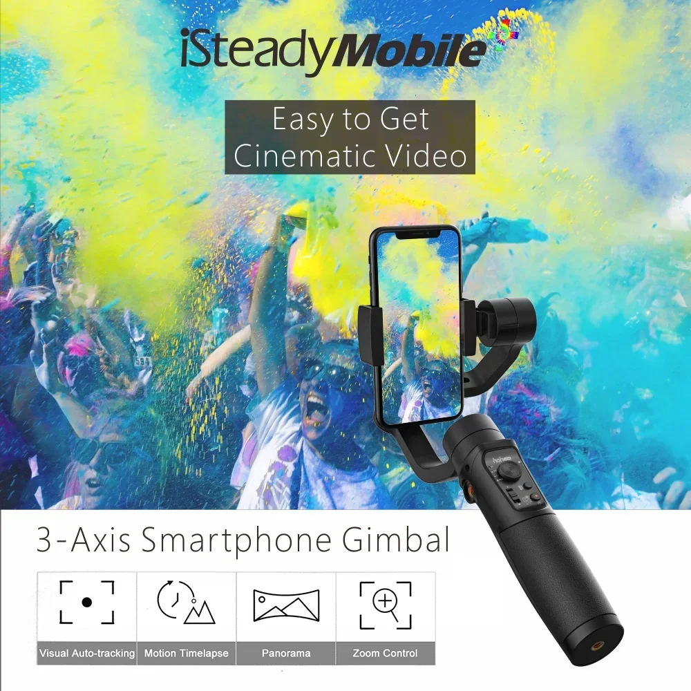 มือถือGimbal StabilizerการติดตามอัตโนมัติMotion Time Lapse Panoramicการถ่ายภาพซูมควบคุม 3 แกนGimbal Stabilizerสําหรับโทรศัพท์