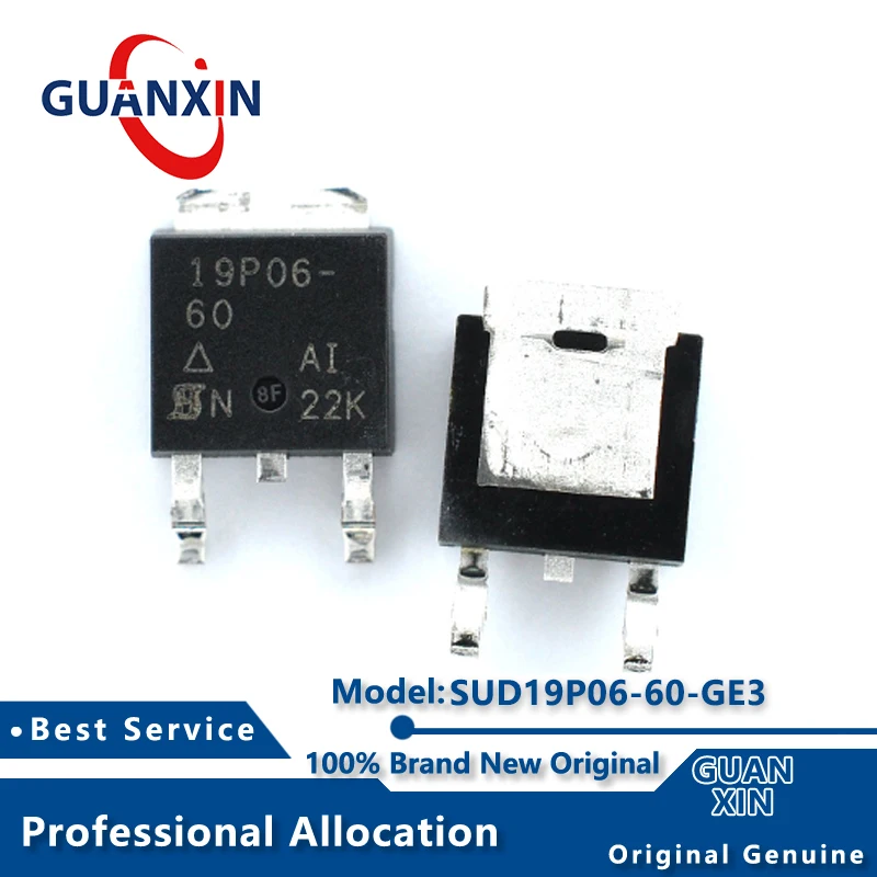 

100% New electronics SUD19P06-60-GE3 TO-252 Marking 19P06-60 SUD19P06