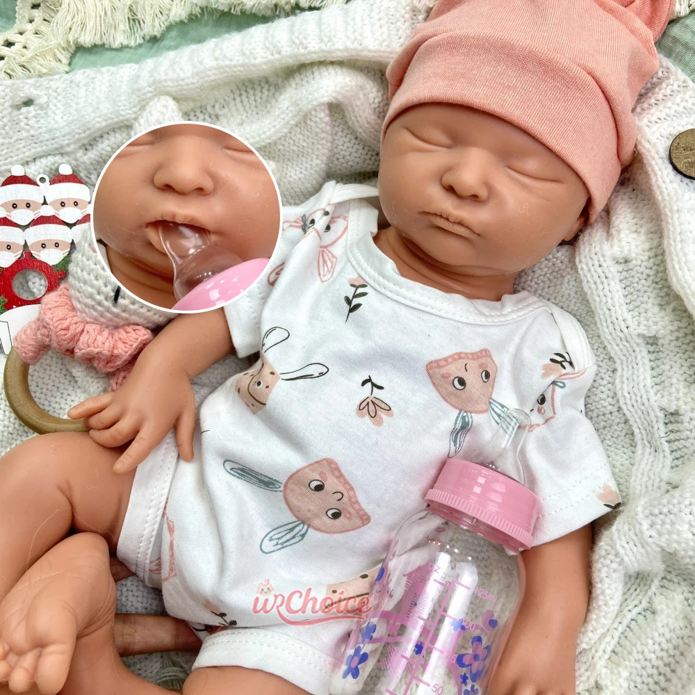 18inch Premium Full Silicone Reborn Doll Lifelike Detail Features Newborn Doll Can Use Pacifiers for Collector Gift