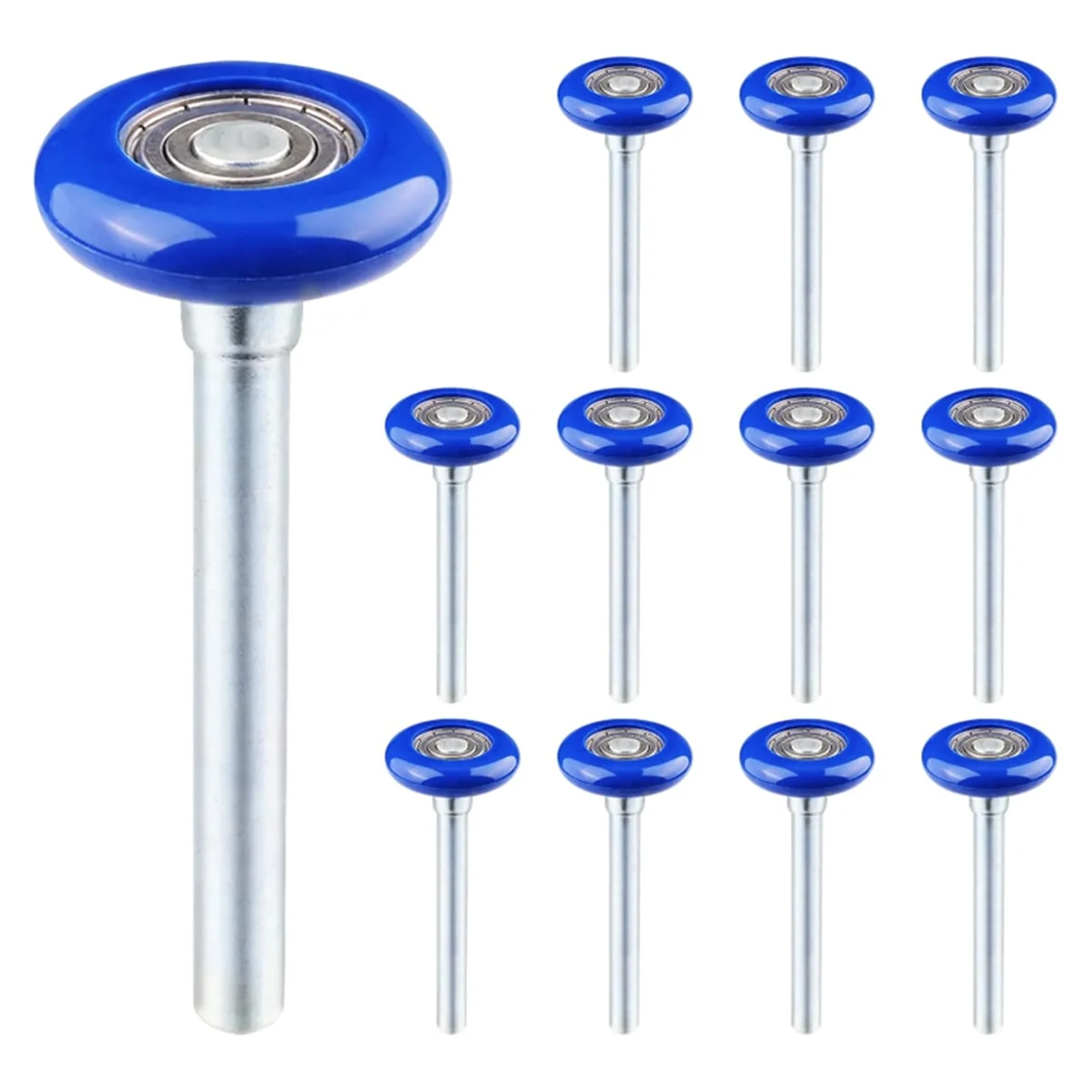 12 Pack 1.8 Inch Nylon Sealed Garage Door Rollers, Quiet/Durable and High Load, High Performance Bearing, Blue