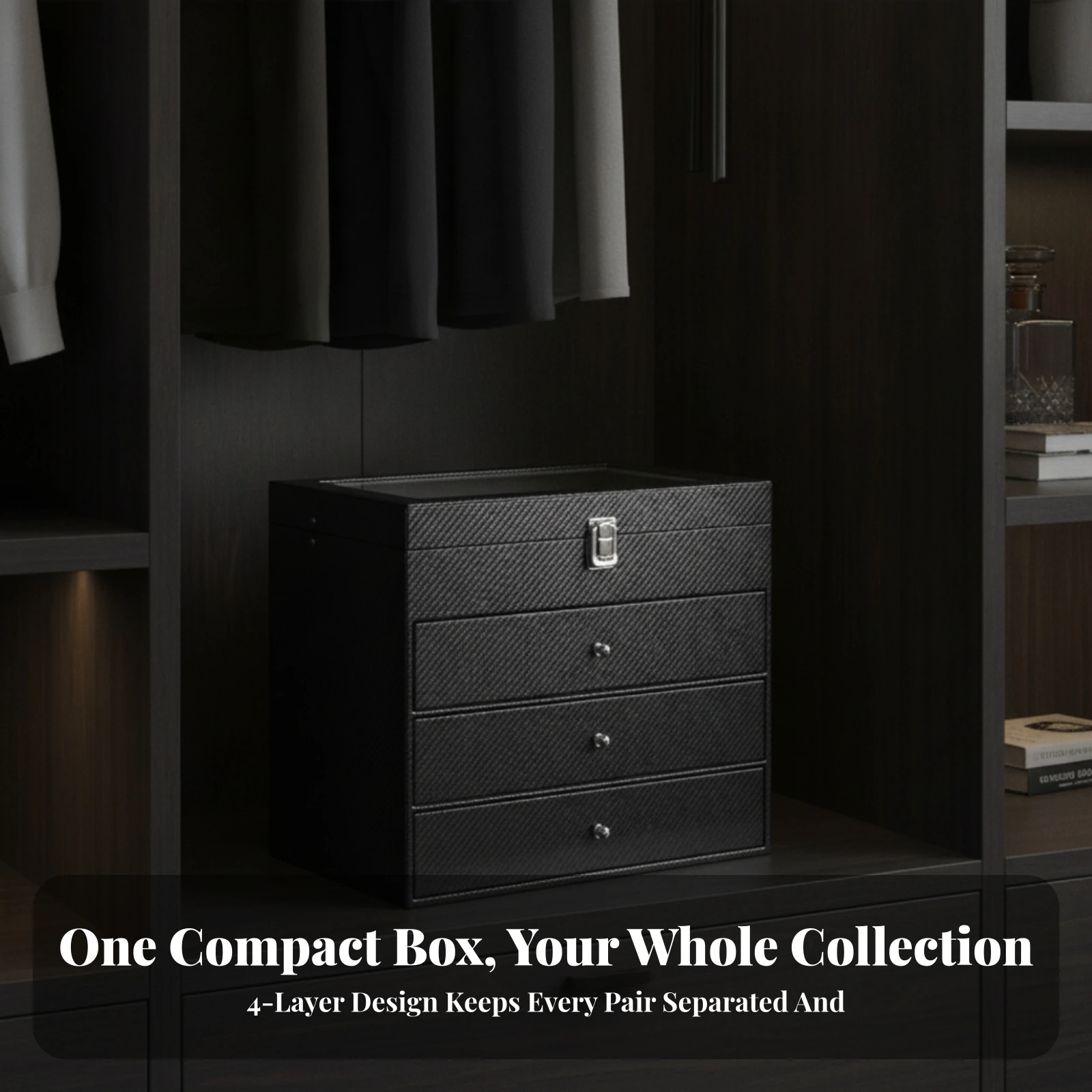 Sunglasses Organizer 24-Compartment Glasses Box with Drawers Glasses Organizer Tiered Sunglasses Holder Dust-Resistant