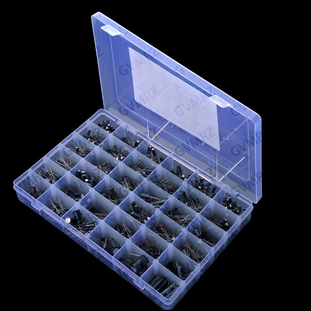 36Value 960PCS 0.1uf-2200uf-1000uf 25V Aluminum Electrolytic Capacitor Assorment box kit 35V 2200uf 0.1uf HJXRHGAL
