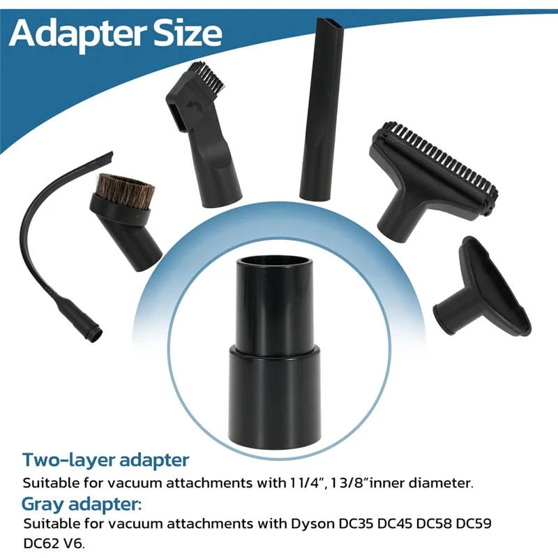 Household Cleaning Vacuum Cleaner Attachments for Shop Vac Universal Vacuum Hose Adapters Flexible Crevice Tool—A19G