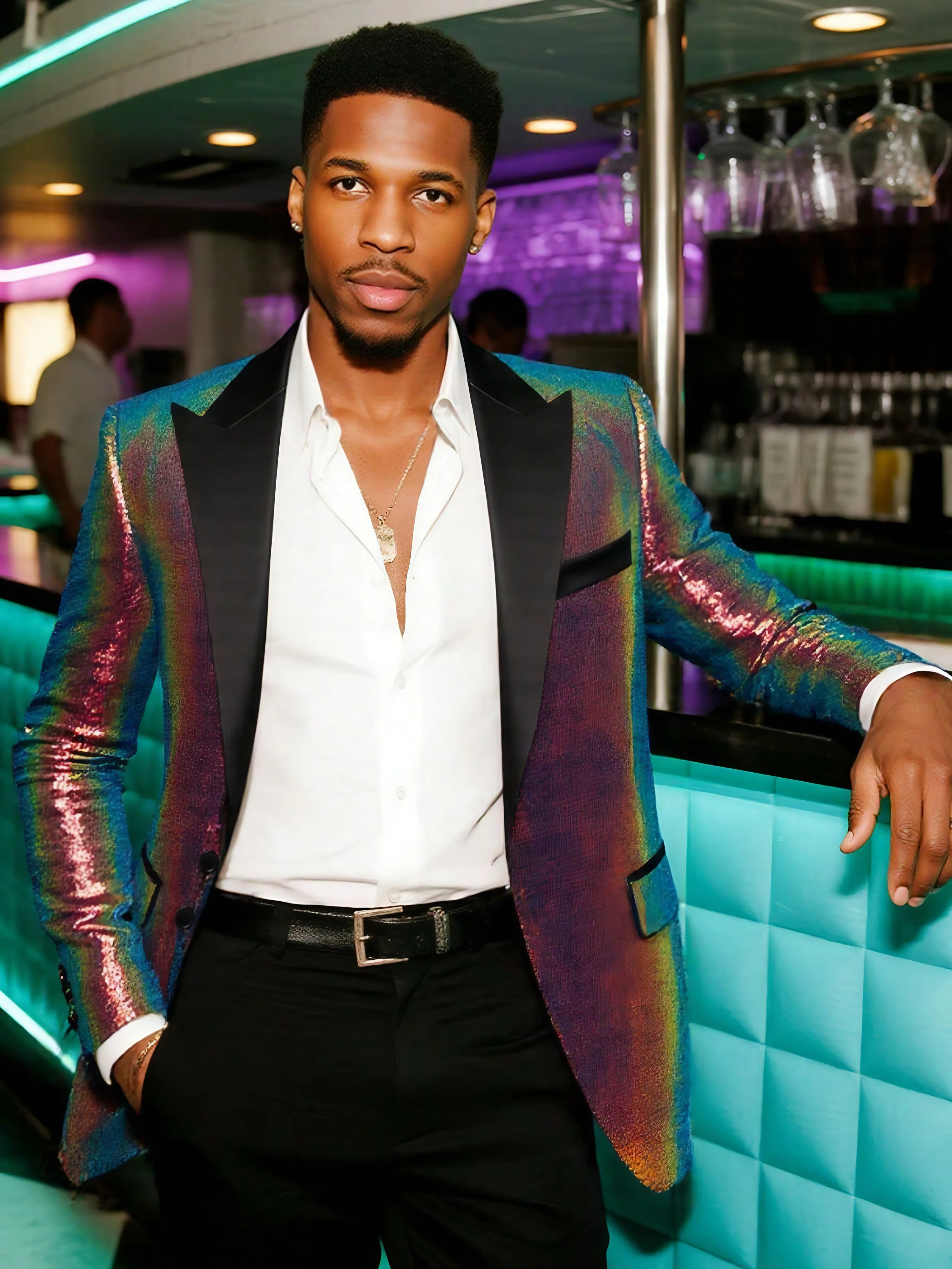 

Mens Sequins Blazer Shiny Sequin Tuxedo Suit Blazer Jacket for Party Wedding Banquet Prom