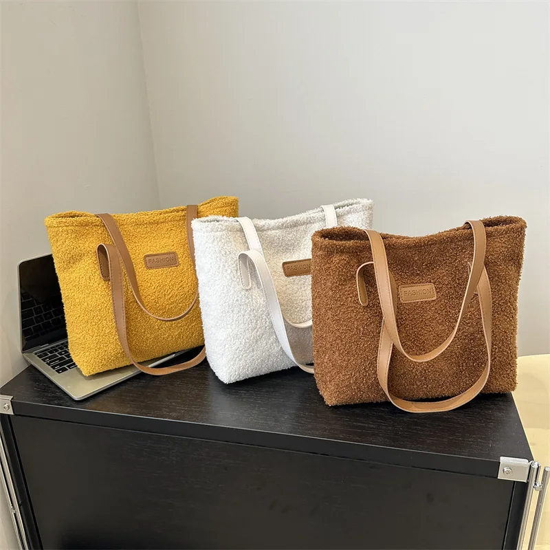 Fashionable Plush Small Tote Bags for Women Armpit Bag for Casual Shopping Bags Purse and Handbags Designer Bags Сумка Женская