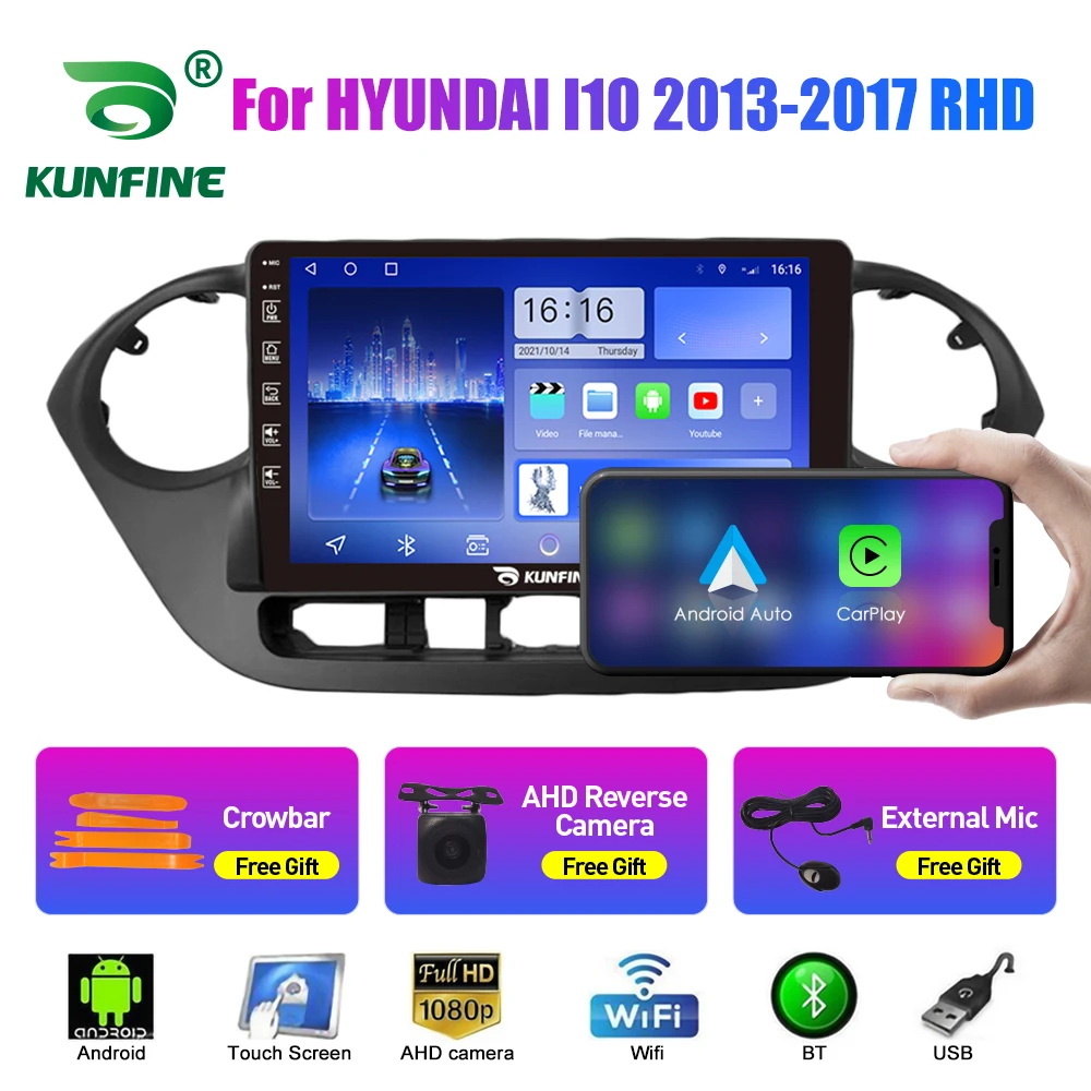 

Автомобильный радиоприемник для HYUNDAI I10 2013-2017 2Din Android, восьмиядерный автомобильный стерео DVD, GPS-навигатор, плеер, мультимедиа, Android, авто Carplay