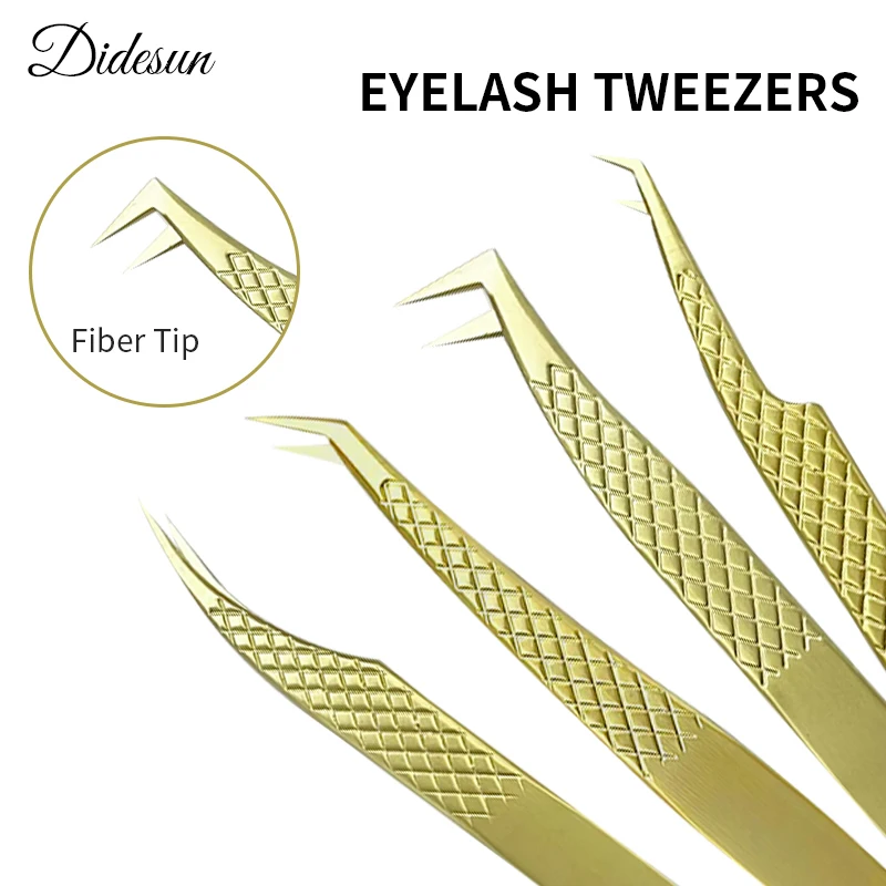 

Didesun 1PC Tweezers For Eyelash Extension Gold Straight Stainless Steel Fake Lash Tweezers False Eyelashes Beauty Tools