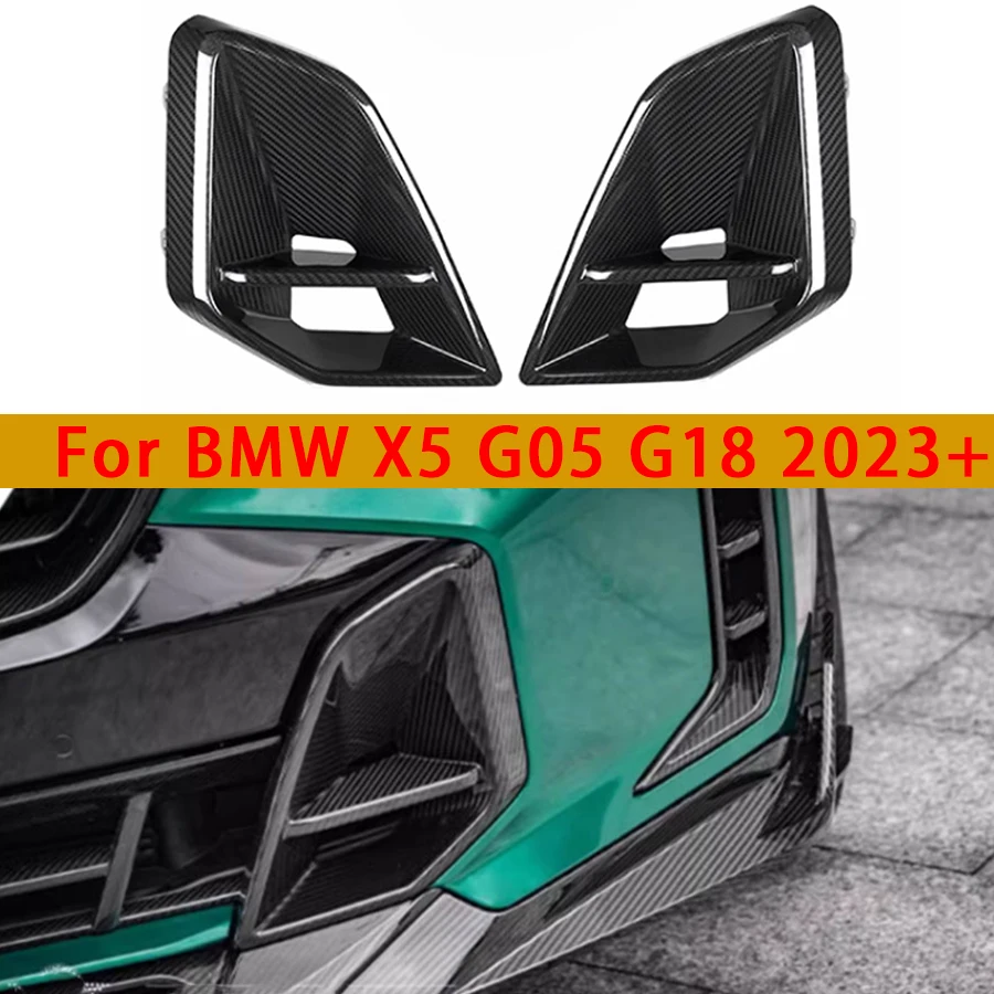 For BMW X5 G05 G18 LCI 2023+ Dry Carbon Fiber tuyere Car Front Bumper Air Intake Vent Trims auto parts Car Accessories