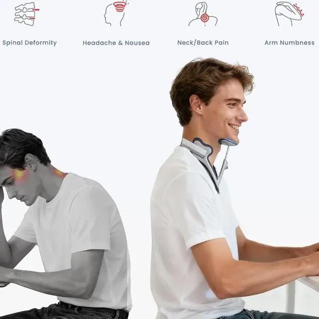 (A02R] Posture Corrector for Neck & Cervical Spine Alignment - 360° Adjustable Neck Collar with 28 Levels, Memory Foam Support image 5