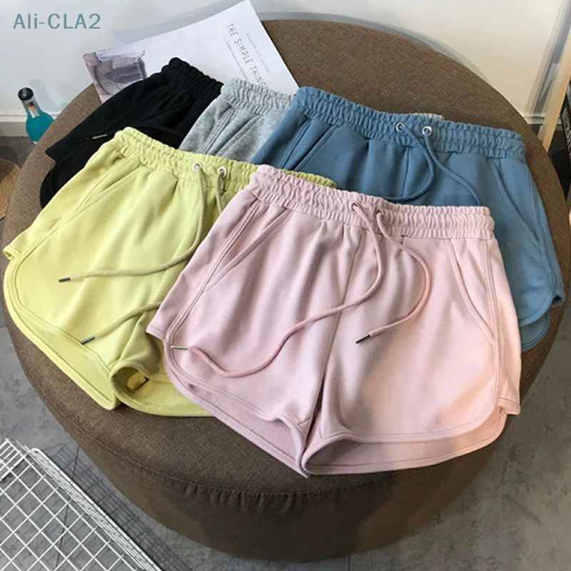 

Summer High Street Solid Color Shorts High Waist Large Size Elastic Casual Loose Urban Women Shorts Fashion Sports y2k Shorts