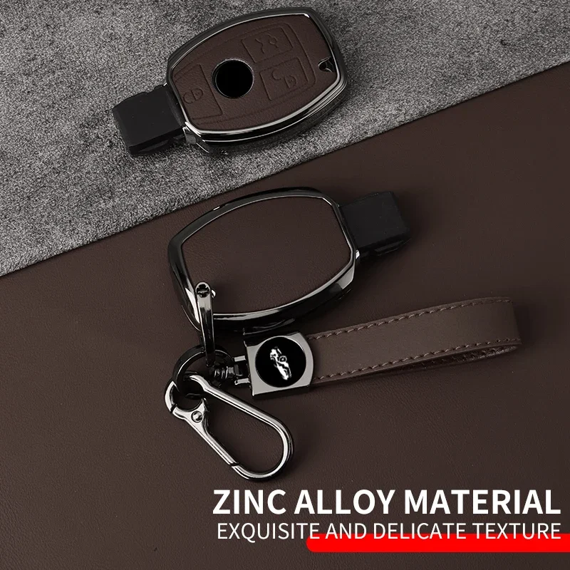 

Metal Leather Car Key Case Cover Shell Bag For Mercedes Benz A B C E Class GLS GLA GLK GLC CLS CLA AMG W204 W205 W212 W463 W176