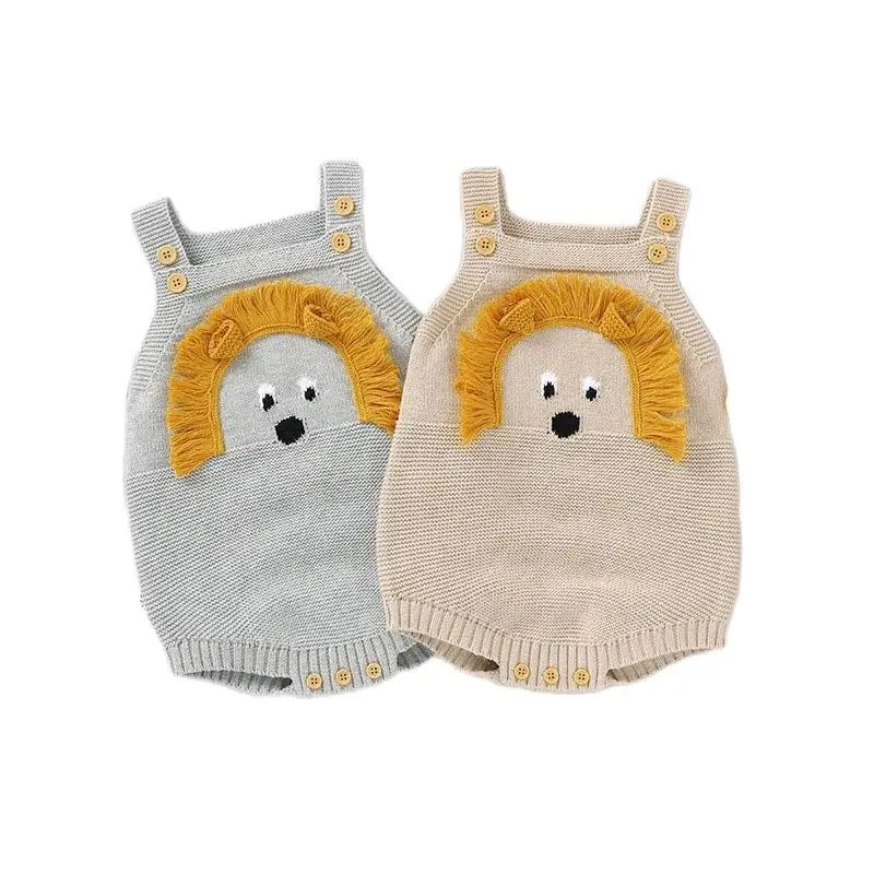 Unisex Baby Bodysuit Knit Camisole One Piece Lion Style Boys Bodysuits Toddler Girls Jumpsuits