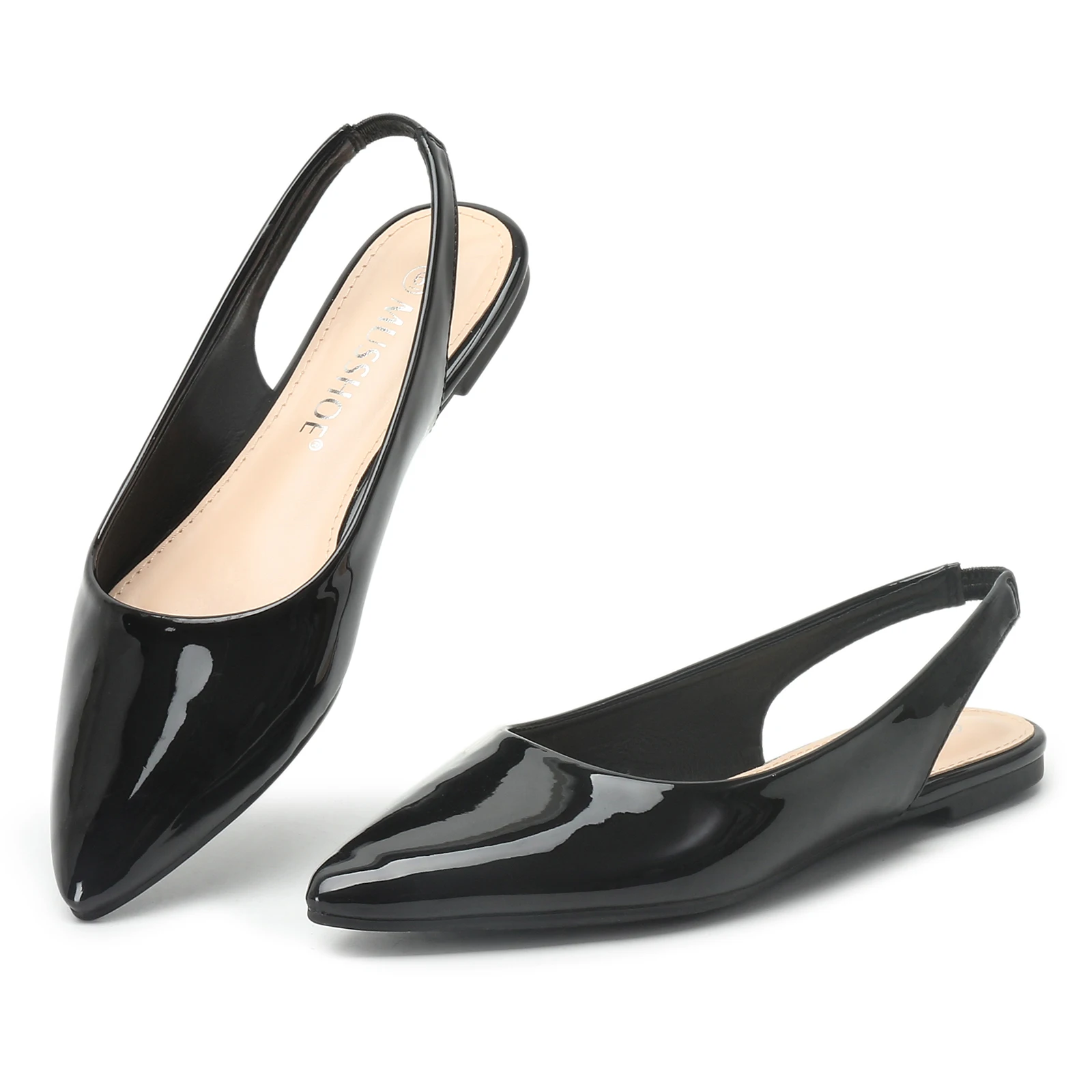 Mieszkania buty damskie Slingback Pointed Toe Comfort damskie mieszkania z kokardą