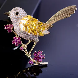 Luxury Zircon Bird Branch Brooch Ladies Flower Brooch Collar Brooch Brooch Animal Ornament Christmas Gifts