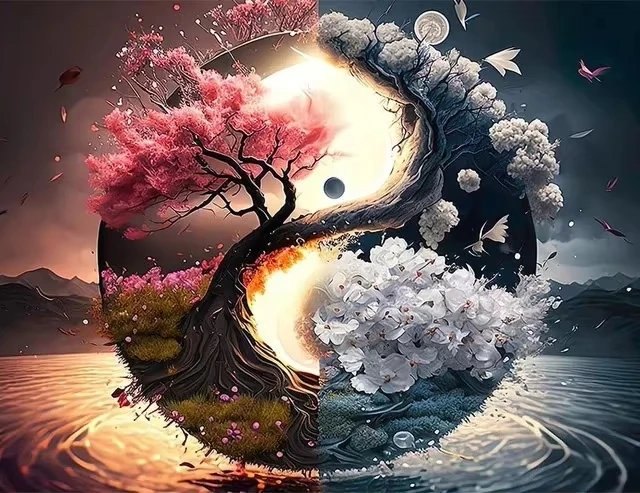 

75*50cm 1000 Pieces Jigsaw Puzzle Landscape Tree Taichi Paintings Stress Reducing Toys Holiday gift Perfect for DIY Creative