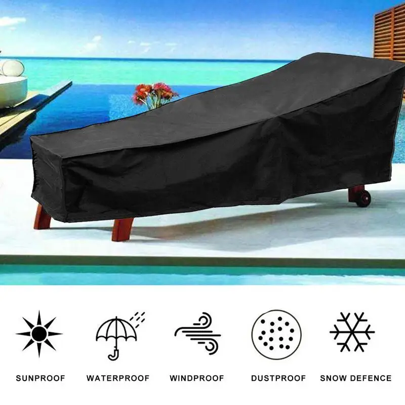 Outdoor Garden Sunbed Cover Sun Lounger Cover Patio Outdoor Lounge Chair Recliner Protective Cover Furniture Waterproof Cover