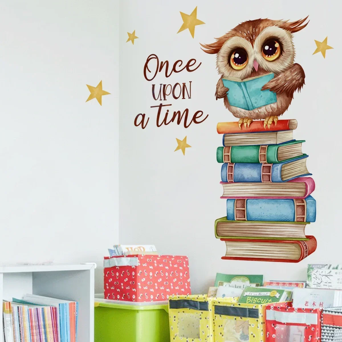 Cartoon Lovely Animal Owl Wall Stickers For Kids Room Love Study Book Kindergarten Warm And Sweet Home Decoration Wall Decals