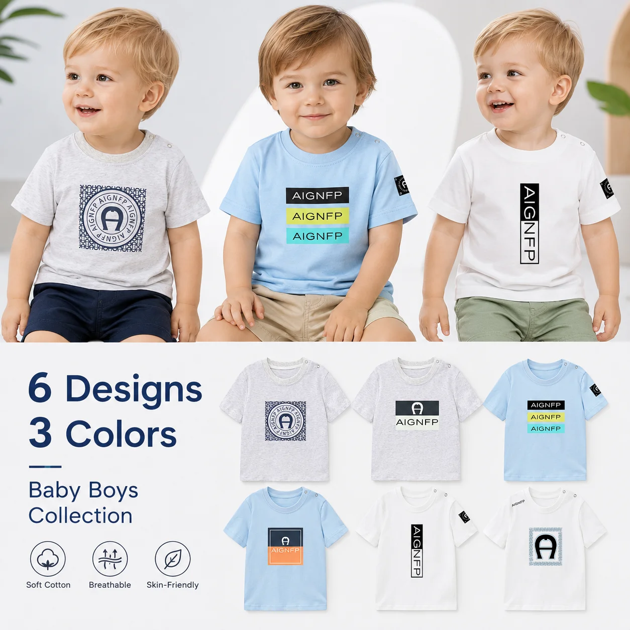 2026 Summer Newborn T-shirt fashion New Baby Clothes Tees %100 cotton letter print Tops Toddler boy short sleeve casual wear