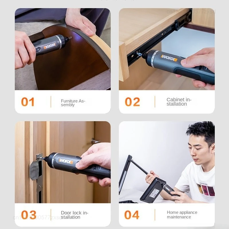 Imagem -06 - Xiaomi Worx Conjunto de Chave de Fenda Elétrica Smart Chaves de Fenda Elétricas sem Fio Usb Recarregável Handle Drill Tool Wx242 241 240