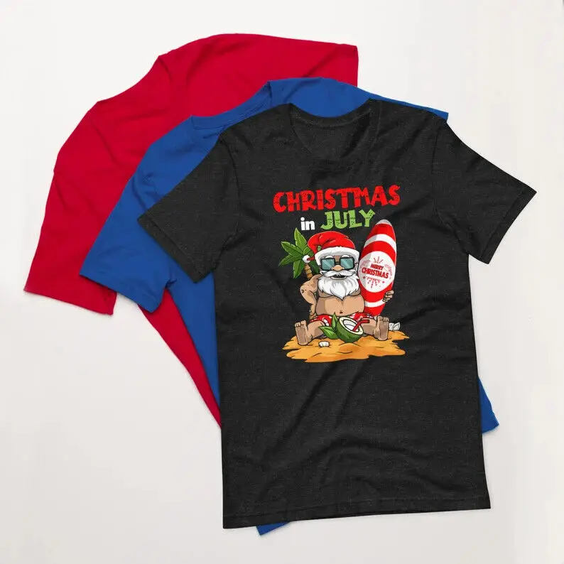 T-shirt unisexe Noël en juillet S-3XL Fastship