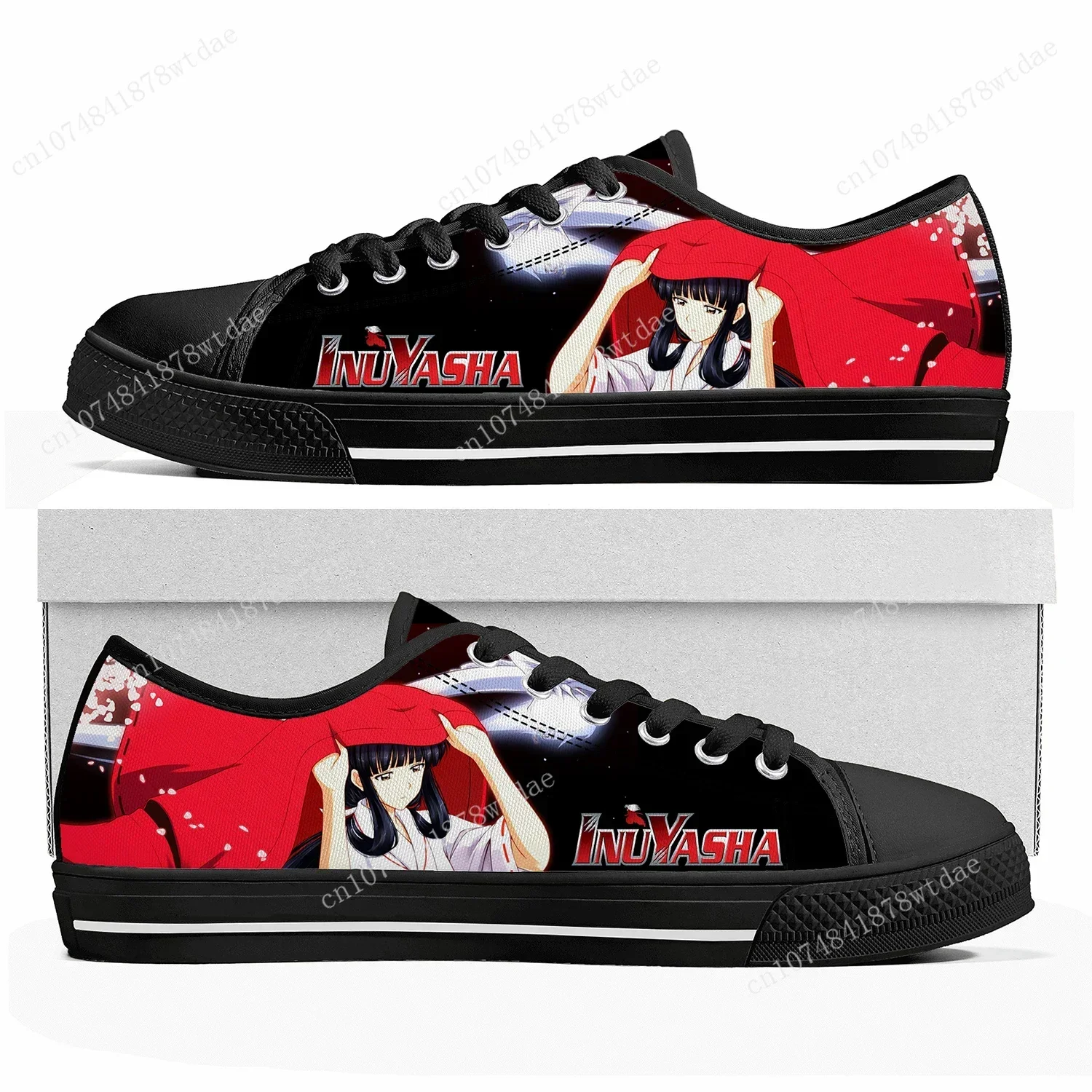 Kikyo Low Top Sneakers Womens Mens Teenager Inuyasha High Quality Canvas Sneaker Casual Anime Cartoon Comics Customize Shoes