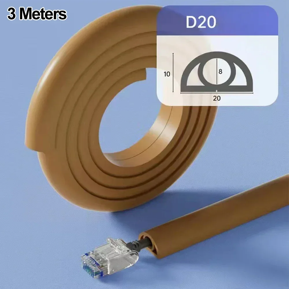 Wire Protector Cable Protector PVC D20mm Wire Cover Floor Cable Protector Floor Cord Cover Practical Seamlessly
