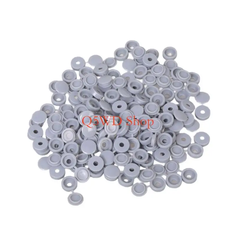 Q5WD 100Pcs Plastic Screw Decorative Cover Crosses Screw Folding Cap Hinged Screws Cover Cap Fold Covers Enduring