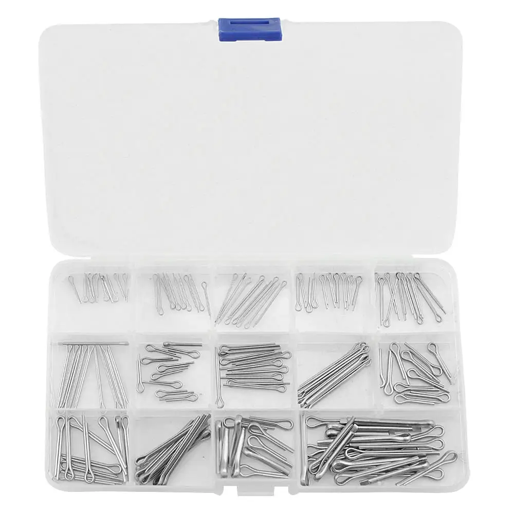 M1 M1.5 M2 M2.5 M3 Split Cotter Clip Pins kit U Shape Fastener Fitting Pin Hairpin 150 Pieces15 Kinds 304 Stainless Steel
