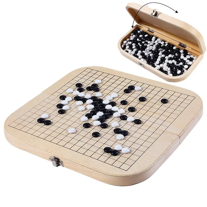 Go Game Foldable Black And White Weiqi Chessman Chess Set Children Puzzle Board Game Toys Gifts