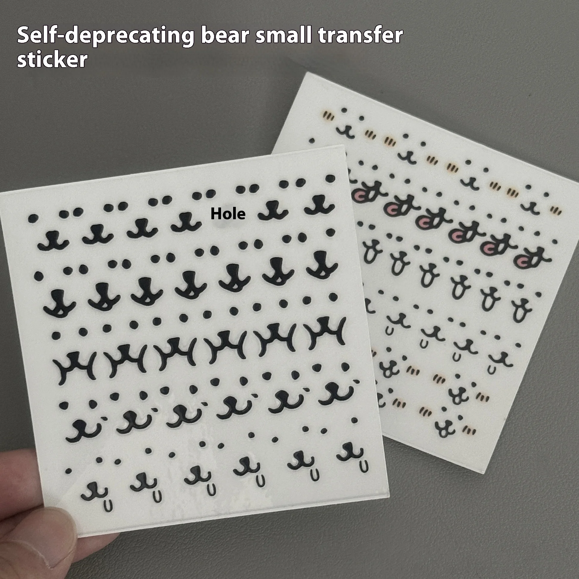 Beliebte Aufkleber Witz Bär Niedlicher kleiner Ausdruck Dekorative Übertragung Witz BÄR UND FREUNDE Cartoon Kristall Transfer Aufkleber DIY – Detail 1