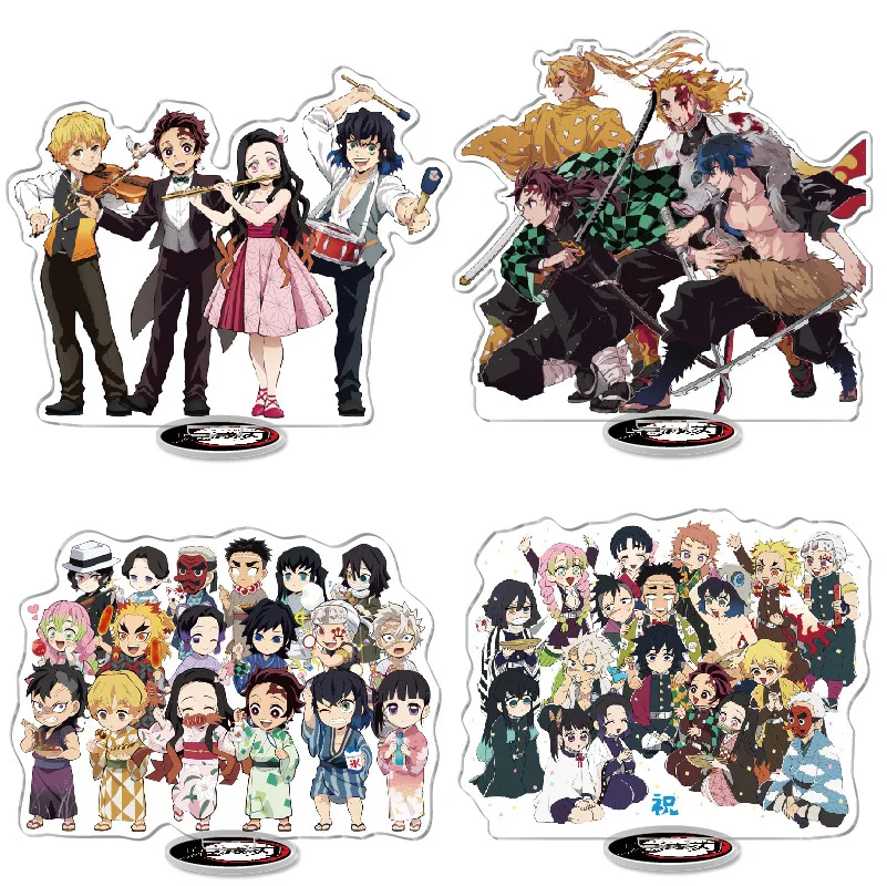 Juego de Anime Demon Slayer, soporte acrílico, decoración Kimetsu no Yaiba Rengoku Kanao Tsuyuri, figura creativa, colección de regalos para el Campus
