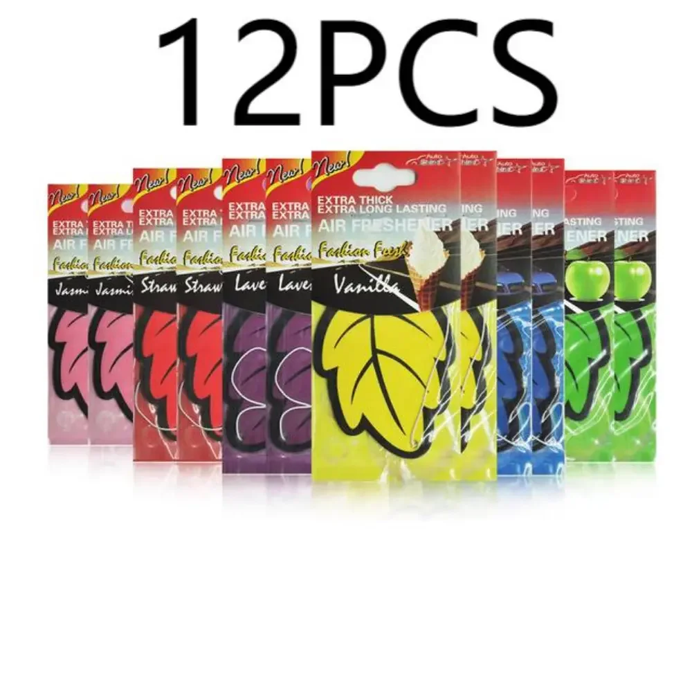3-60 stuks Auto Luchtverfrisser Natuurlijk Geurende Thee Papier Auto Hangende Vanille Parfum Geur Bladsvorm Auto Accessoires Interieur