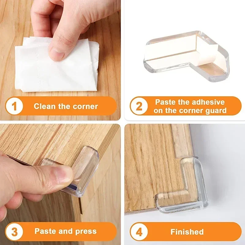 4Pcs/10PCS Children Baby Safety Silicone Protector Table Corner Edge Protection Cover Children Anticollision Edge Guards view 4