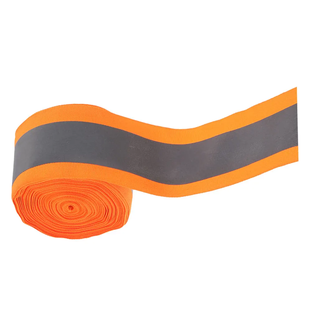 1 ロール反射ウェビング縫い付け安全ストリップ生地テープ 5 メートルポリエステル耐久性のある反射ストリップ衣類ギア用