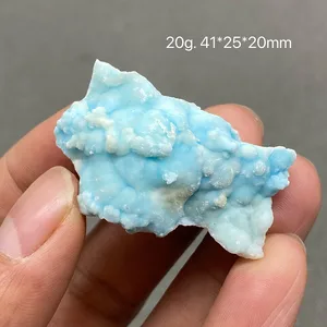 Taş ham cevher bloğunun mavi aragonit kristali, mücevher ve cevher örnekleri ile %100 tamamen doğal 8 en çok satılan, taş, dolomit-no. 6