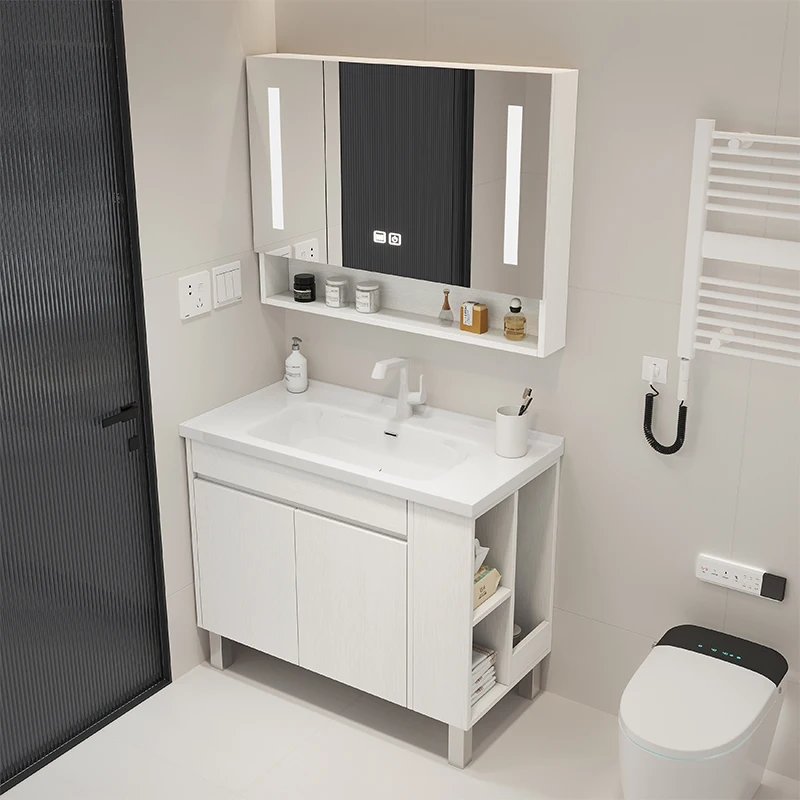 

2025 Modern Water-Resistant MDF for Bathroom Vanity Cabinets Aluminum Sink Carcase for Hotels Apartments Villas