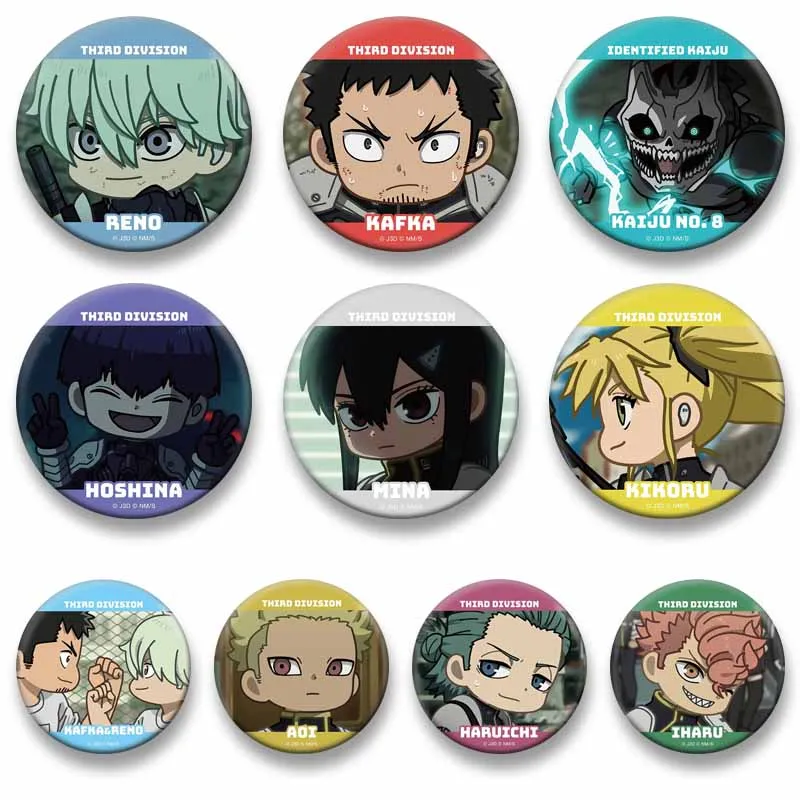 Cool Japanese Anime K-Kaiju No. 8 Soft Button Pins Cartoon Character Aesthetic Brooch Bag Clothes Decor Badge Accessories Gifts