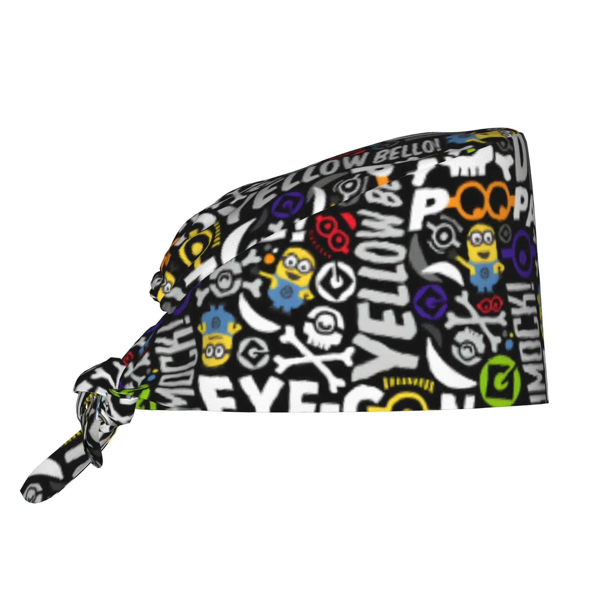 Custom M-Minioned Cartoon Scrubs Cap Surgical Hats Men Women Anime Operating Room Cap Operator Hats Lab Works Hat