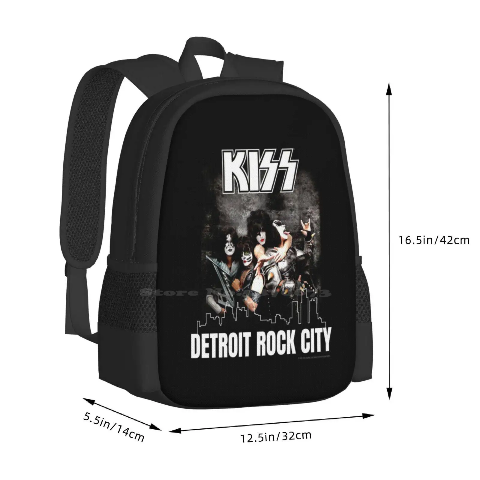 Kiss Band Detroit Rock City desain pola modis perjalanan Laptop tas punggung sekolah Kiss Fan seni Kiss Band Kiss Music Kiss