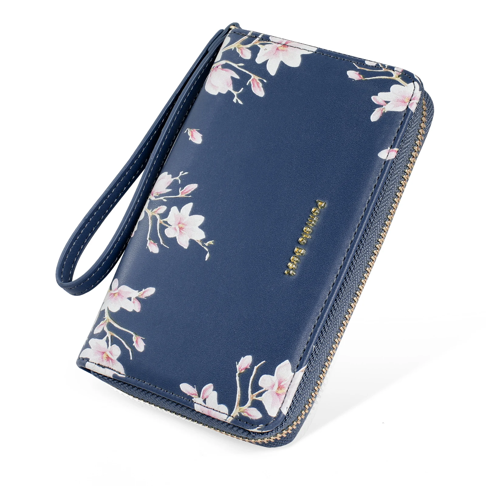 

Pomelo Best WOMEN'S purse with Blossom Pattern-Stylish wallet with Hand Strap zipper RFID Protection purse G