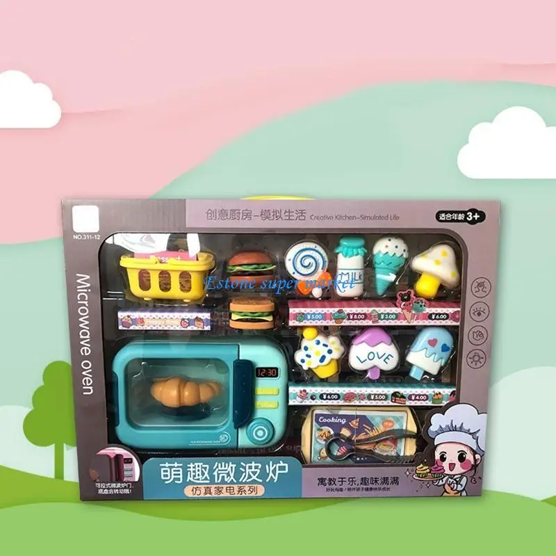 090B Gesimuleerde keuken voor kinderen Elektronische magnetron Educatief muziek- en lichtspeelgoed