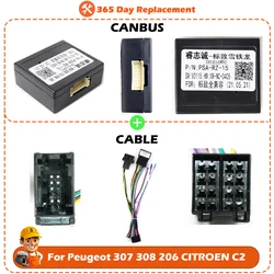 Newest Canbus Box Decoder For Peugeot 307 308 206 CITROEN C2 Car Stereo Radio ISO Lead Cable socket Wiring Connector Adapter