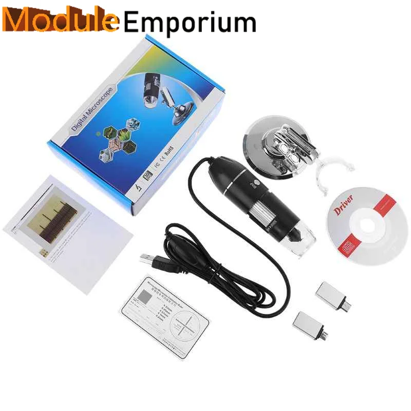 500X USB Digital Microscope Camera Endoscope 8LED Magnifier Equipped With Type-c Adapter