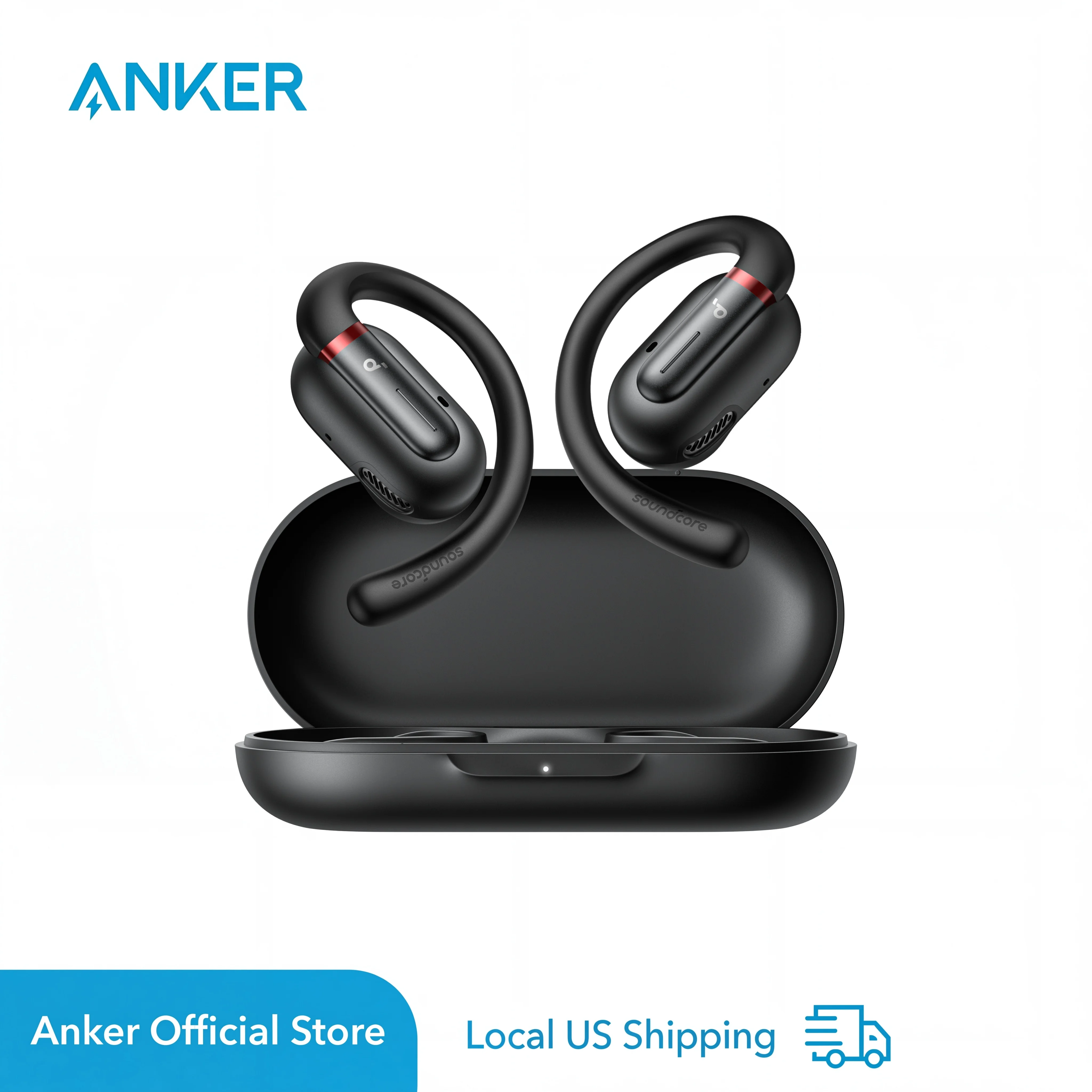 Soundcore by Anker V30i Open-Ear Kopfhörer, Ultra-Komfort, Leichtes Design, Bequeme Passform, Ergonomische Ohrbügel (Generalüberholt)
